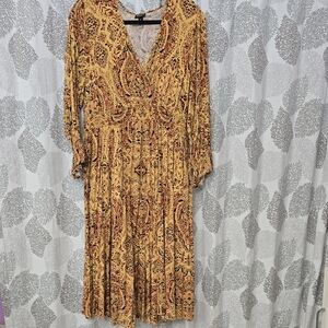 Torrid Gold Casual A-line Dress with Plunge Neckline